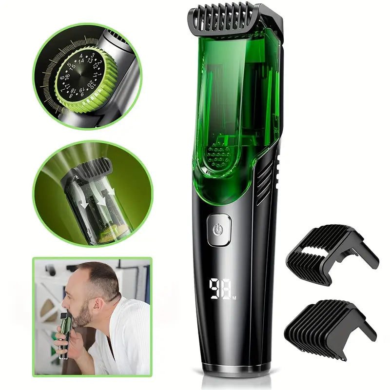 AeroTrimmer │ Vacuum-Integrated Precision Hair Trimmer for a Clean, Effortless Cut