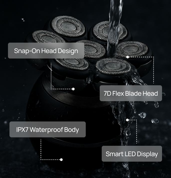 Veroshave 7D Head Shaver Zero-Irritation Wireless For Bald Men Cordless Electric Razor Waterproof Rechargeable