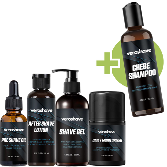 Bald Care Kit PRO - PRE SHAVE OIL + SHAVE GEL + AFTERSHAVE + DAILY 30SPF MOISTURIZER + Bald Men's Shampoo