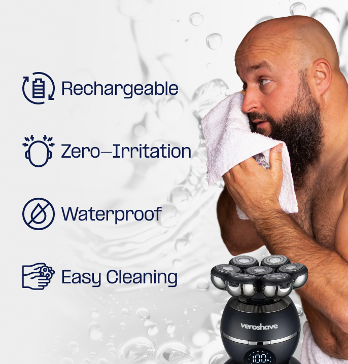 Veroshave 7D Head Shaver Zero-Irritation Wireless For Bald Men Cordless Electric Razor Waterproof Rechargeable