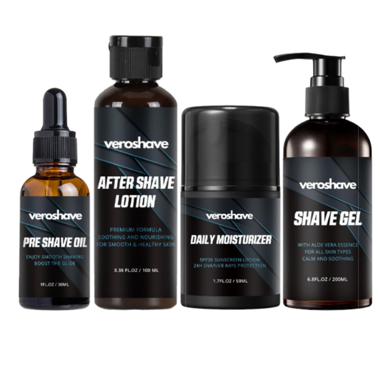 Bald Care Kit - PRE SHAVE OIL + SHAVE GEL + AFTERSHAVE + DAILY 30SPF MOISTURIZER