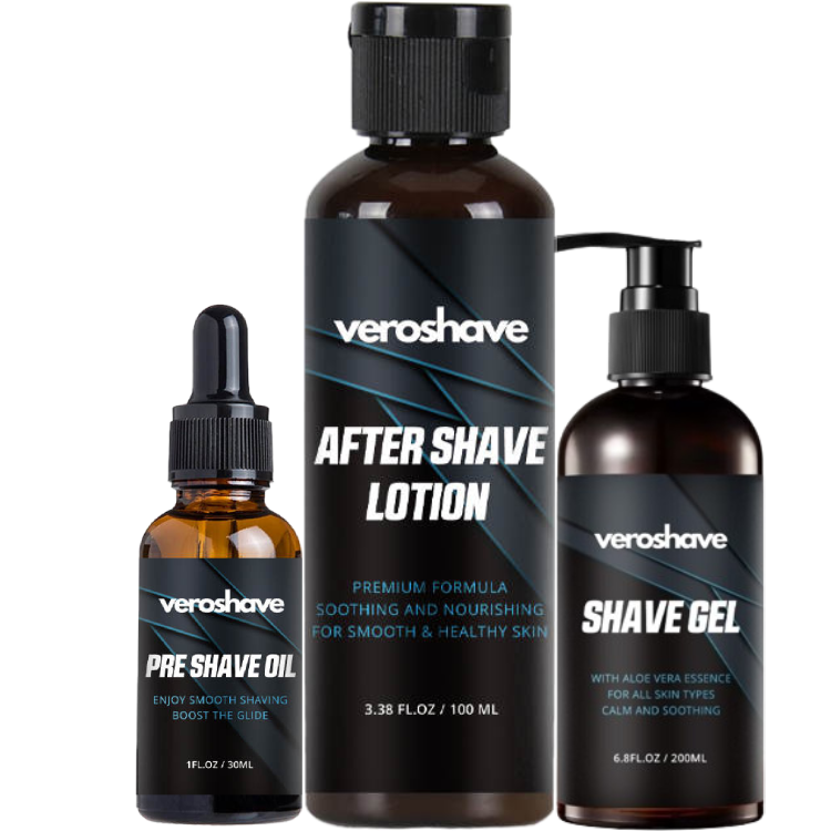 Triple Shave Kit - PRE SHAVE OIL + SHAVE GEL + AFTERSHAVE