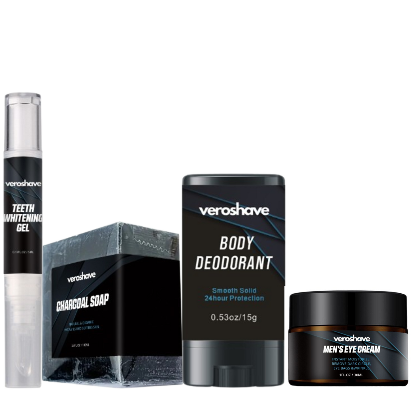 Teeth Whitening Gel + Eye Cream + Charcoal Soap + Deodorant