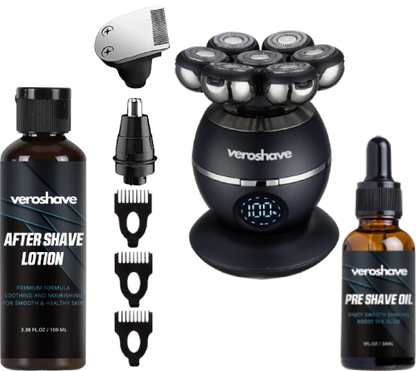 Veroshave Kit - Head Shaver + Accessories + Wireless Charger + Pre Shave Oil + After Shave